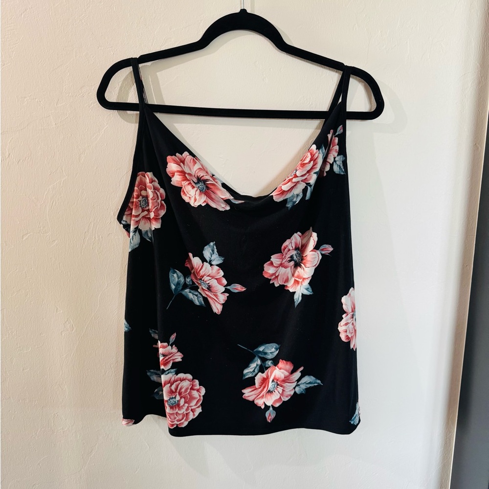 Floral Black Camisole Top
